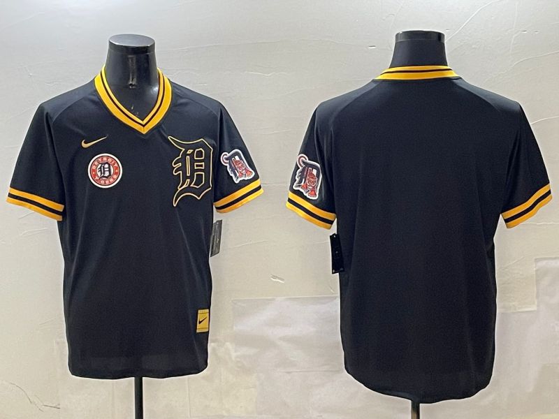 Men Detroit Tigers Blank Black Gold Game 2025 Nike MLB Jersey style 2